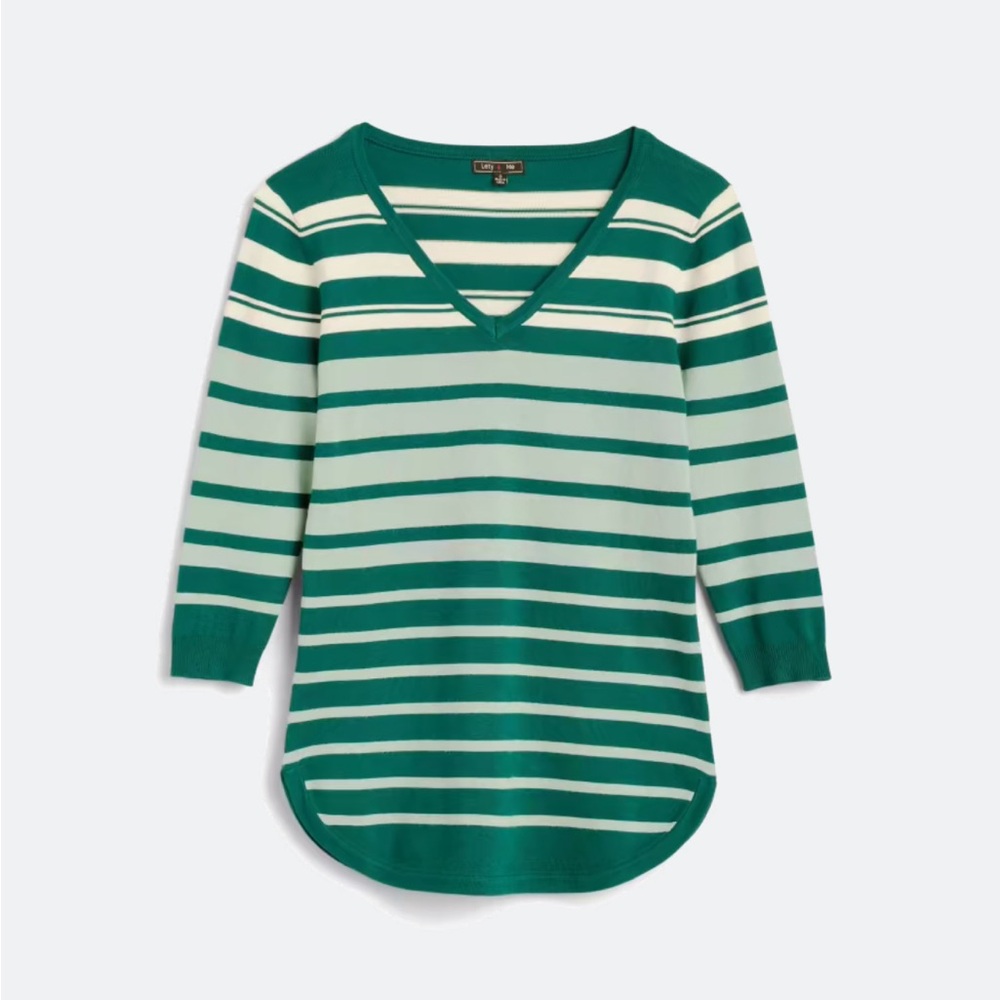 Striped V-Neck Women's Top